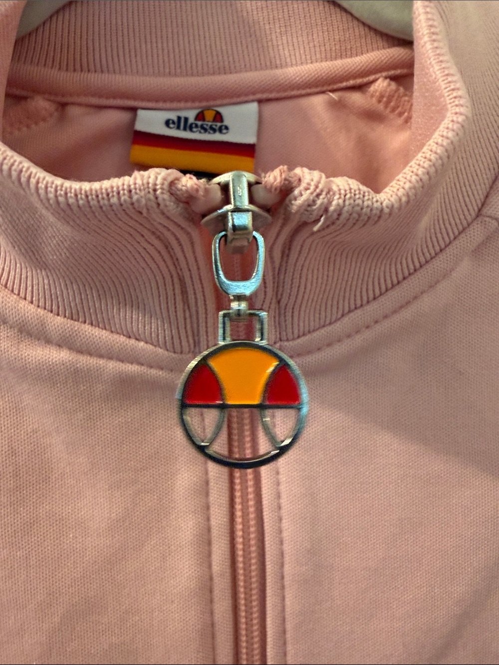 Ellesse Pink Zip-Up Track Jacket with Light Blue Stripes - Picture 6 of 9